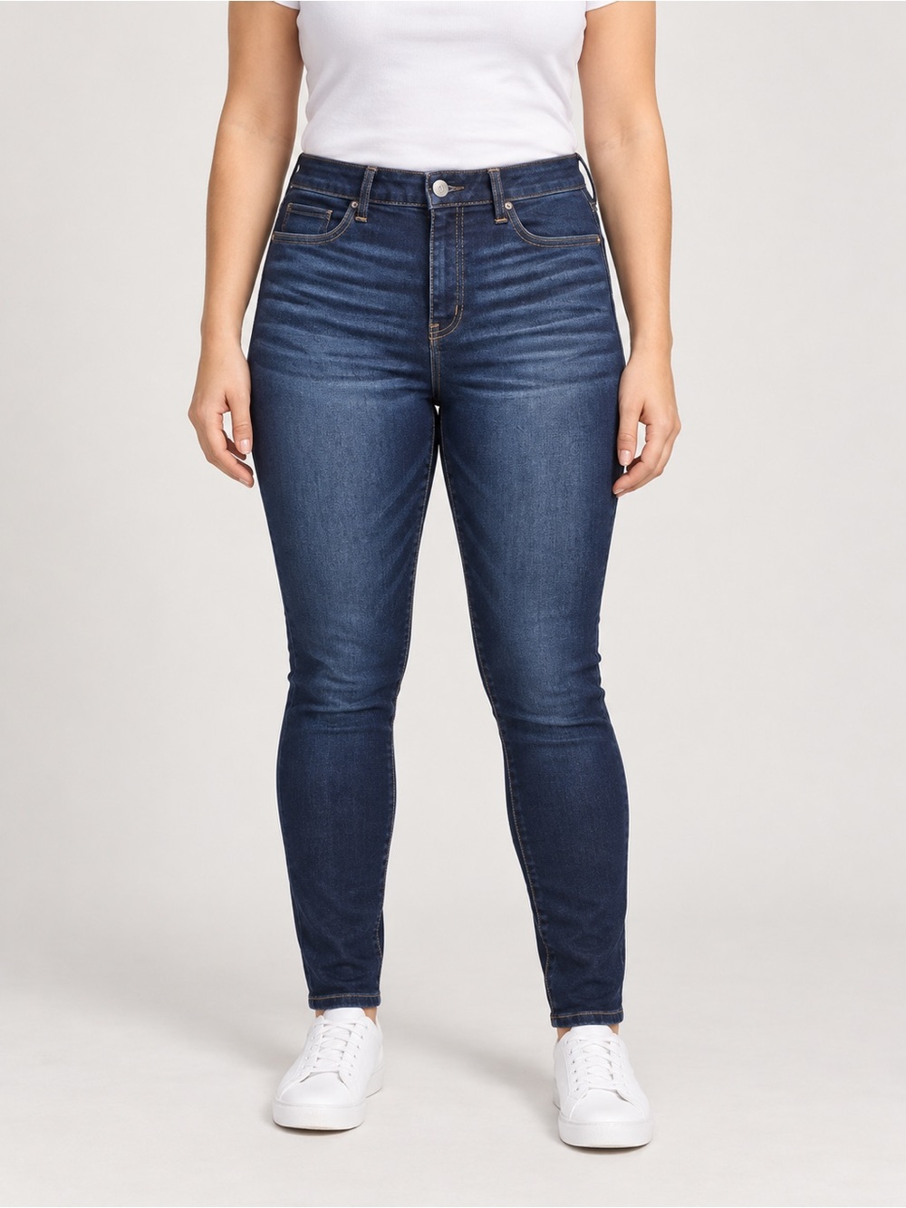 American Eagle Outfitters High-Rise Skinny Jeggings 10 Short in Dark Blue Wash